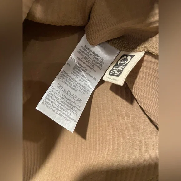 NWOT Madewell Ribbed Size M Brown Square Neck Crop Tank Top Fitted - Picture 6 of 9